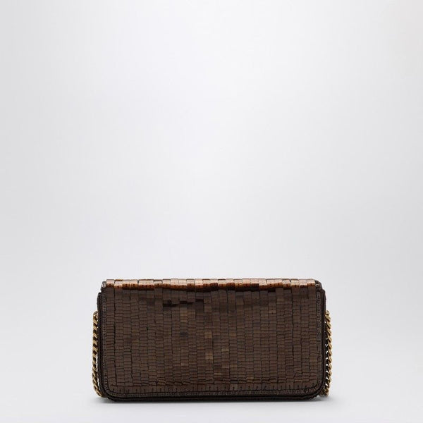 2190 SAINT LAURENT  MINI KATE 99 BROWN BAG WITH SEQUINS