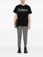 0528 ALEXANDER MCQUEEN T-SHIRT WAX FLOWER MCQUEEN PRINT