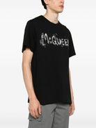 0528 ALEXANDER MCQUEEN T-SHIRT WAX FLOWER MCQUEEN PRINT