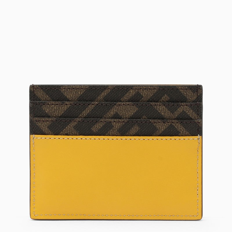 F1M6B FENDI LEATHER AND CANVAS CARDHOLDER