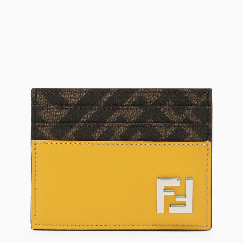 F1M6B FENDI LEATHER AND CANVAS CARDHOLDER