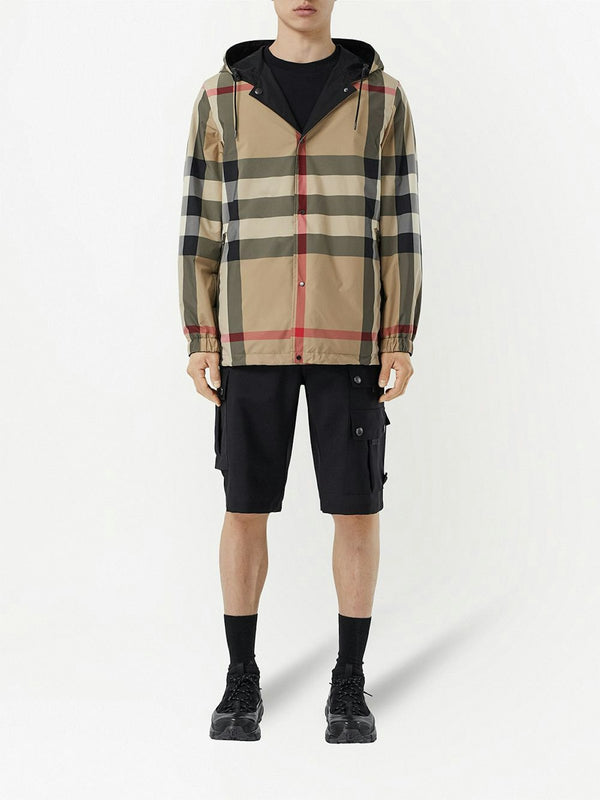 A1189 BURBERRY CHECK MOTIF HOODED JACKET