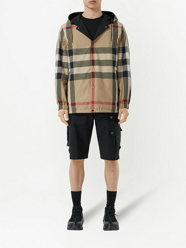 A1189 BURBERRY CHECK MOTIF HOODED JACKET
