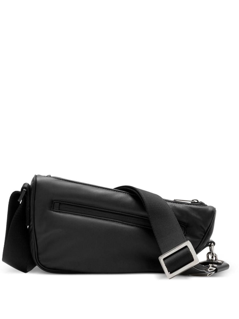 A1189 BURBERRY ASYMMETRIC BLACK LEATHER CROSSBODY BAG