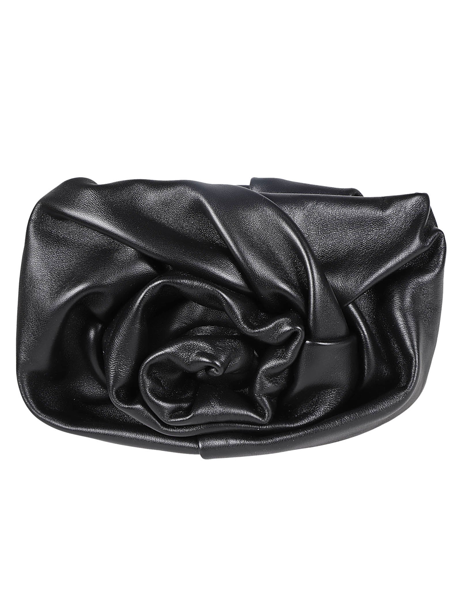 A1189 BURBERRY BLACK LAMBSKIN WITH ROSE DETAILING BAG