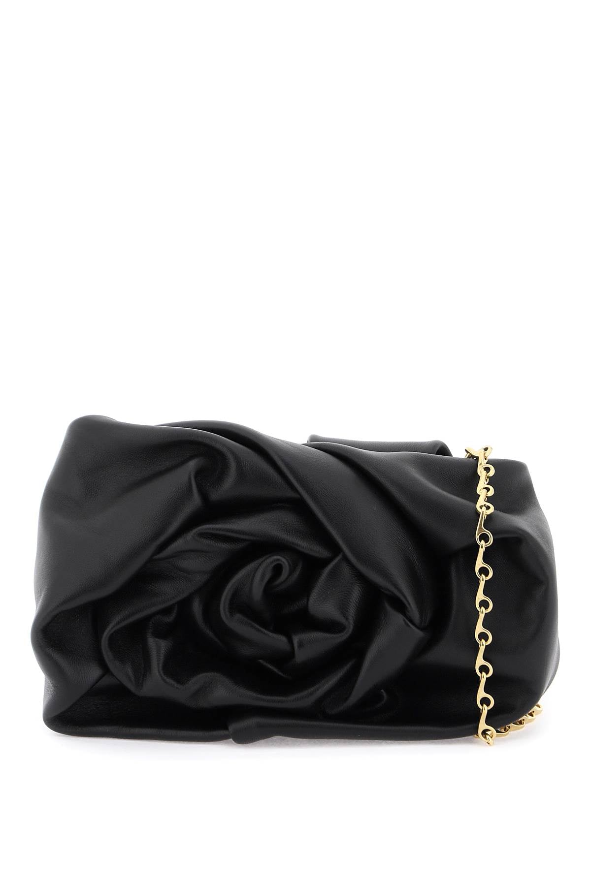 A1189 BURBERRY BLACK LAMBSKIN WITH ROSE DETAILING BAG