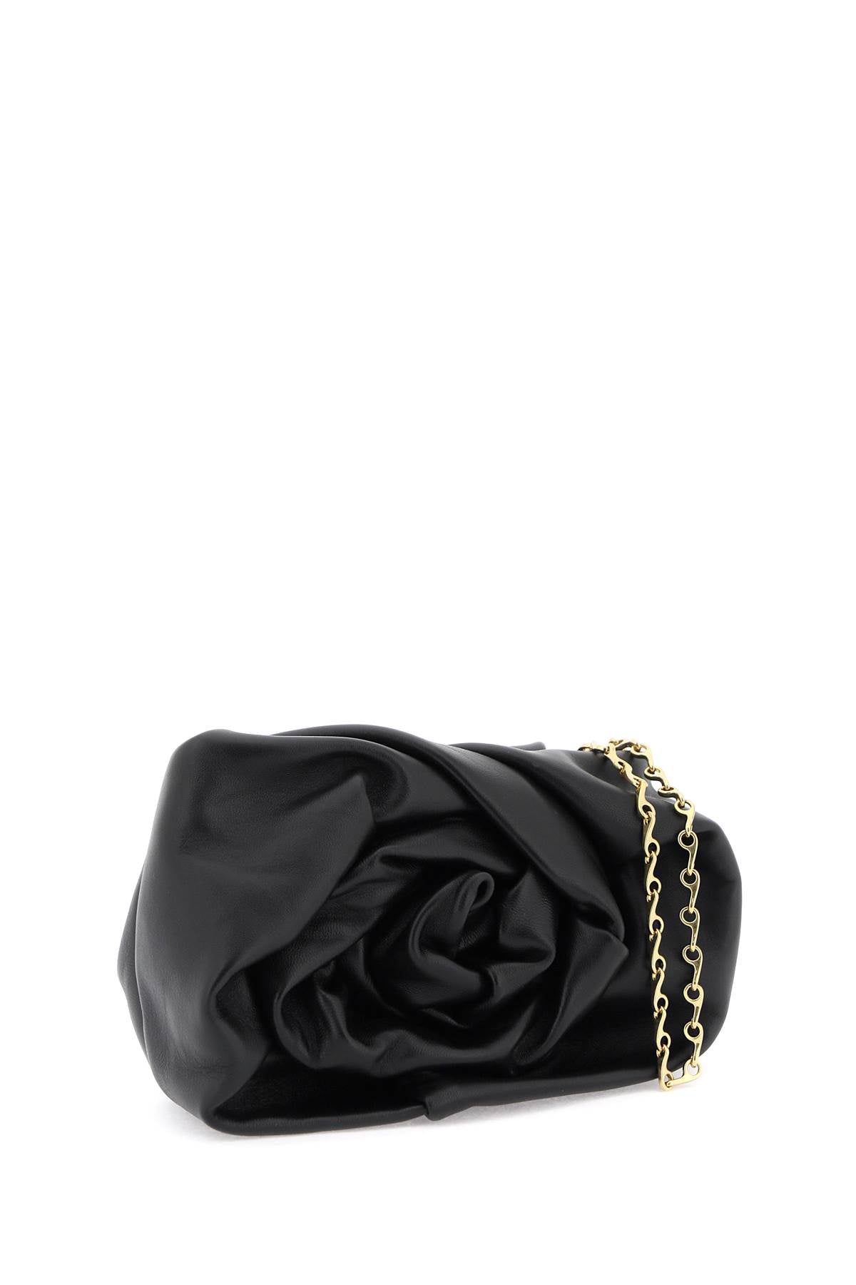 A1189 BURBERRY BLACK LAMBSKIN WITH ROSE DETAILING BAG