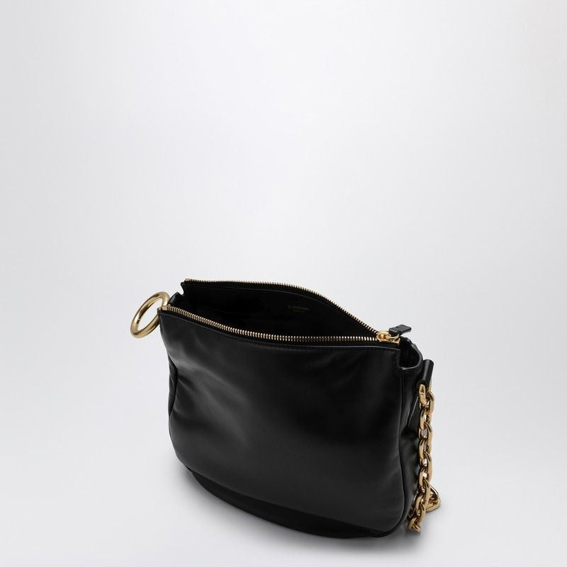 A1189 BURBERRY  BLACK LEATHER KNIGHT BAG