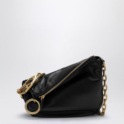 A1189 BURBERRY  BLACK LEATHER KNIGHT BAG