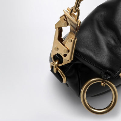 A1189 BURBERRY  BLACK LEATHER KNIGHT BAG