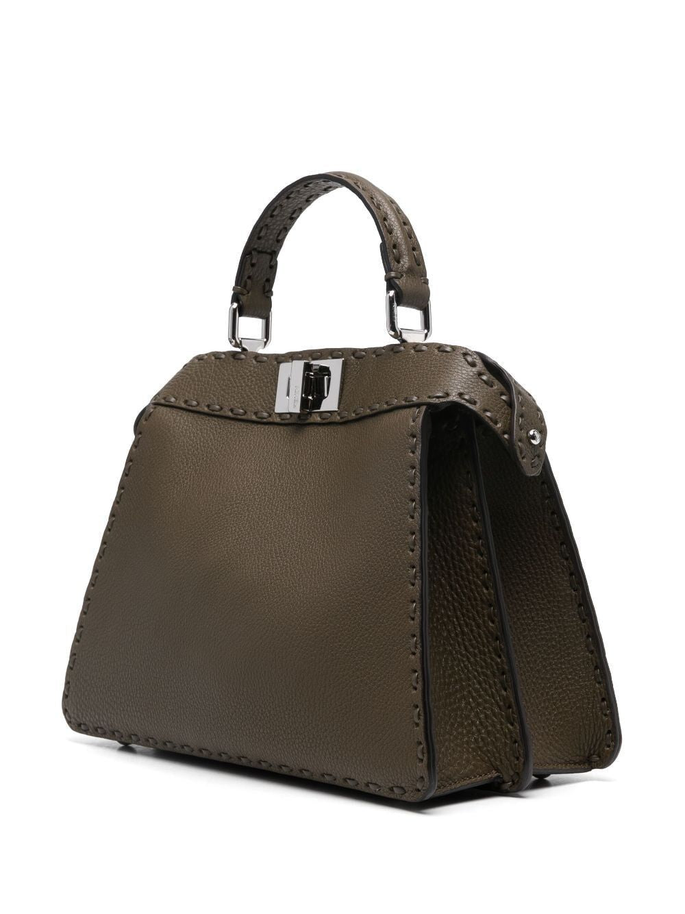 F1F2W FENDI SMALL PEEKABOO LEATHER TOTE BAG