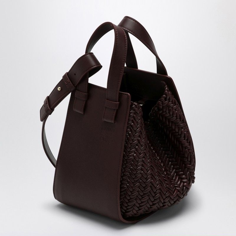 7240 LOEWE  DARK BURGUNDY LEATHER HAMMOCK BAG