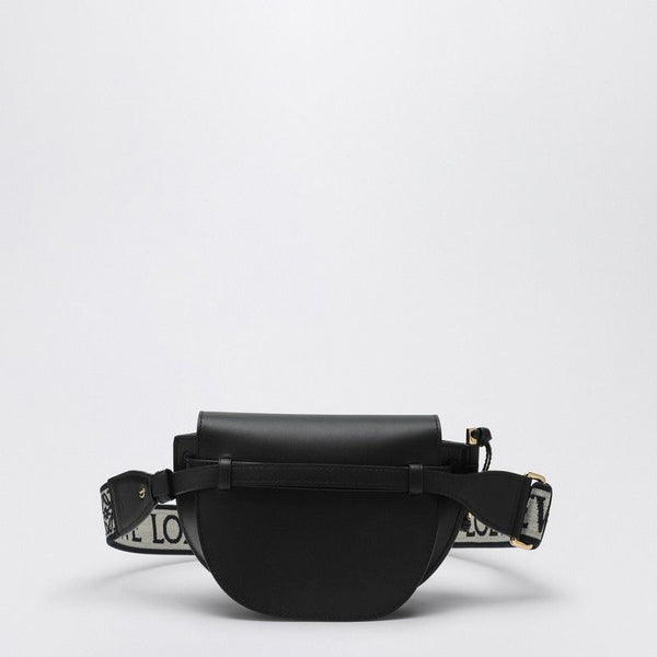 1100 LOEWE  MINI GATE DUAL BLACK LEATHER BAG