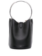 999 ALAIA RING LARGE LEATHER BUCKET BAG