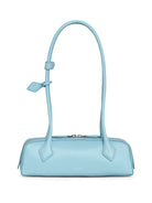 522 ALAIA MAISON ALAÏA HANDBAG, TECKEL SMALL MODEL IN LIGHT BLUE LEATHER. 
LEATHER HANDLES. 
DOUBLE-SLIDER ZIPPER. 
INSIDE CARD SLOT. 
REMOVABLE POCKET MIRROR. 
DIMENSIONS: 28 X 10 X 8 CM. 
MADE IN ITA