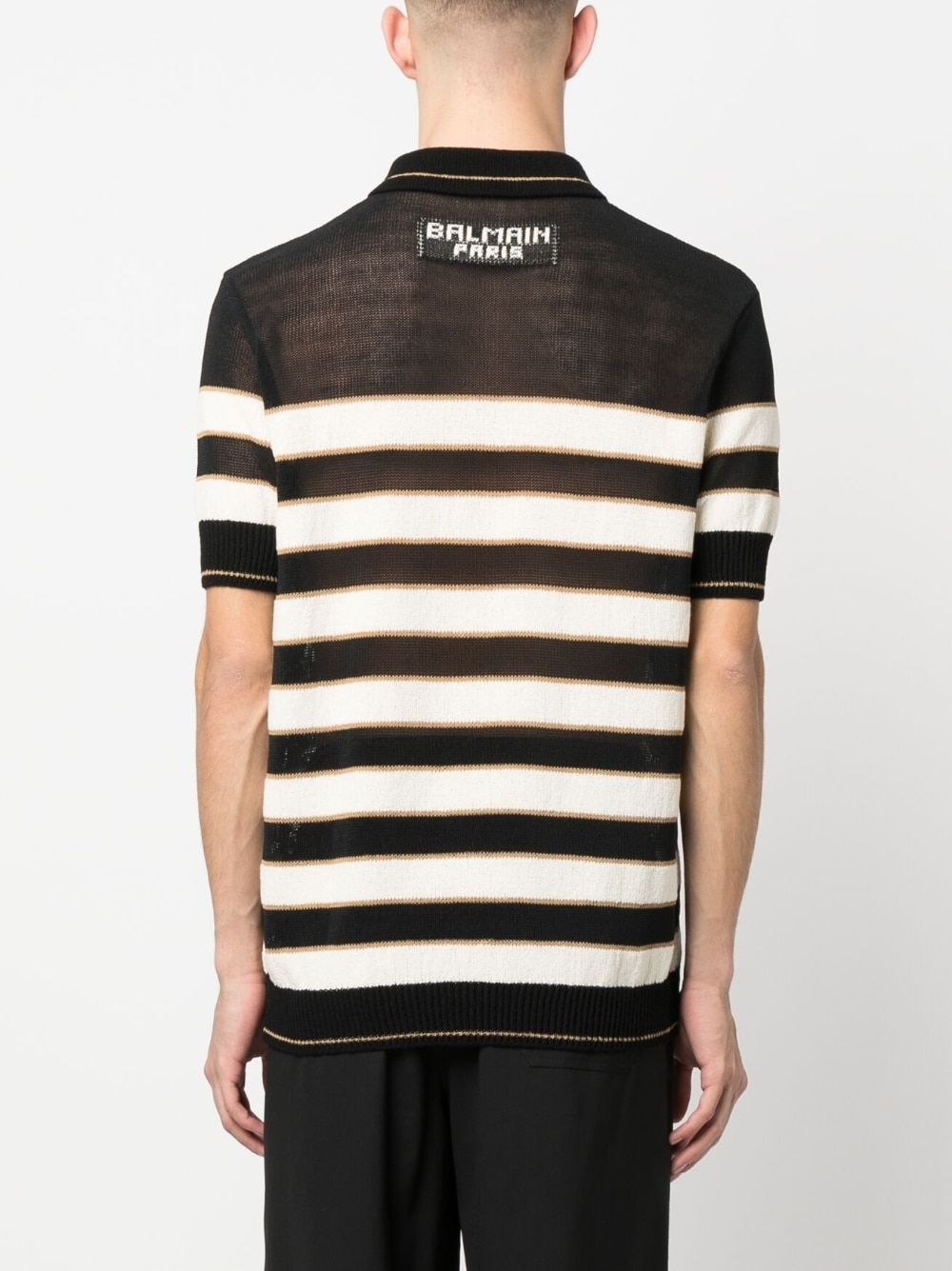 EHL BALMAIN STRIPE KNITTED POLO SHIRT