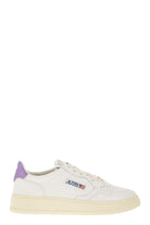 LL59 AUTRY  WHITE/LAVENDER LEATHER MEDALIST SNEAKERS