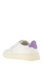 LL59 AUTRY  WHITE/LAVENDER LEATHER MEDALIST SNEAKERS