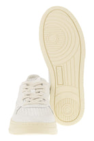 LL59 AUTRY  WHITE/LAVENDER LEATHER MEDALIST SNEAKERS