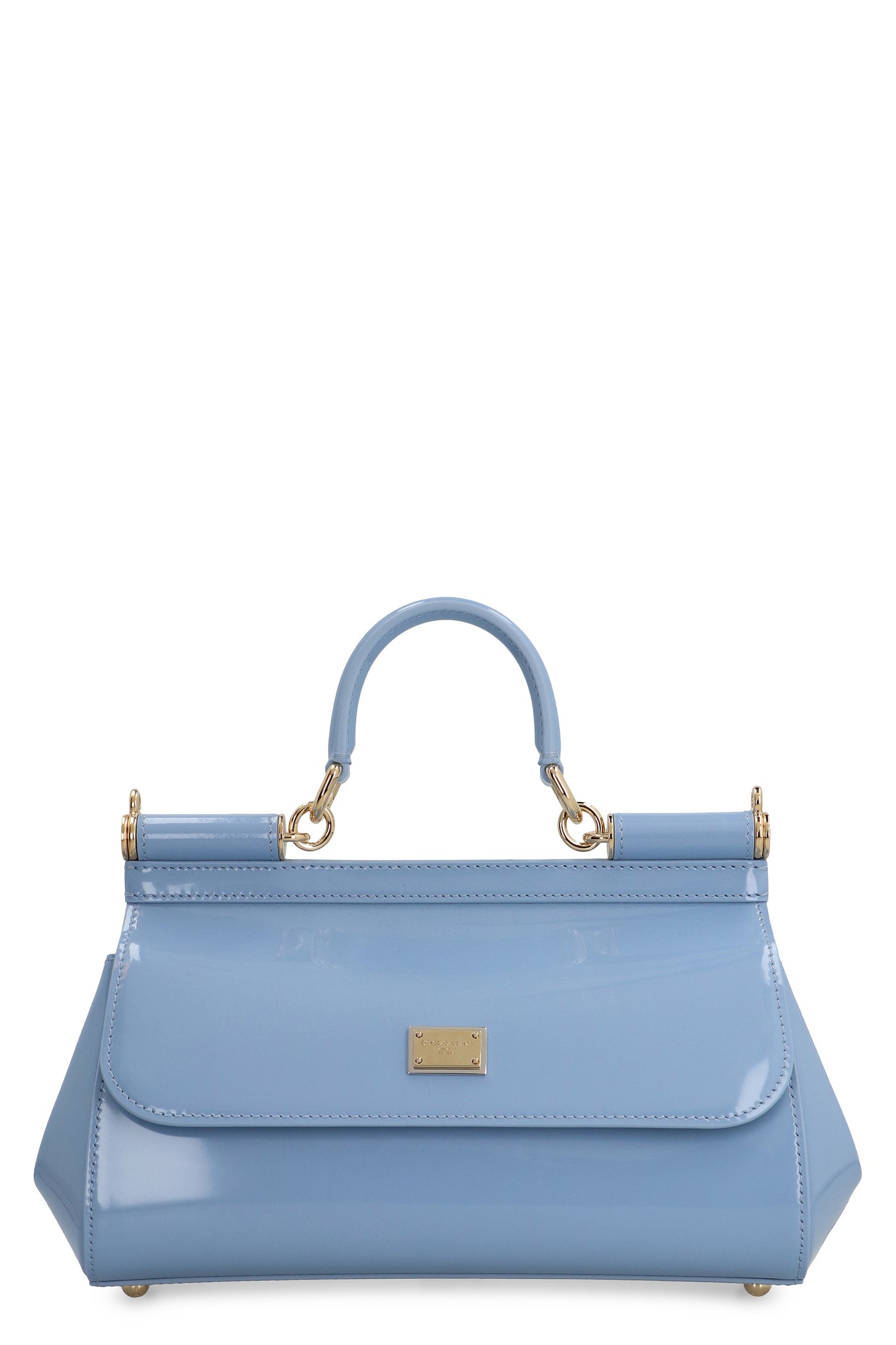 80789 DOLCE & GABBANA SICILY MEDIA PATENT LEATHER HANDBAG