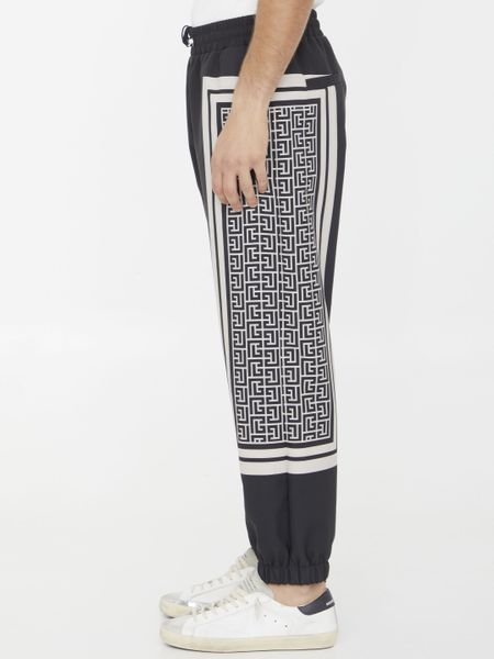 EJB BALMAIN MONOGRAM SCARF TRACK PANTS