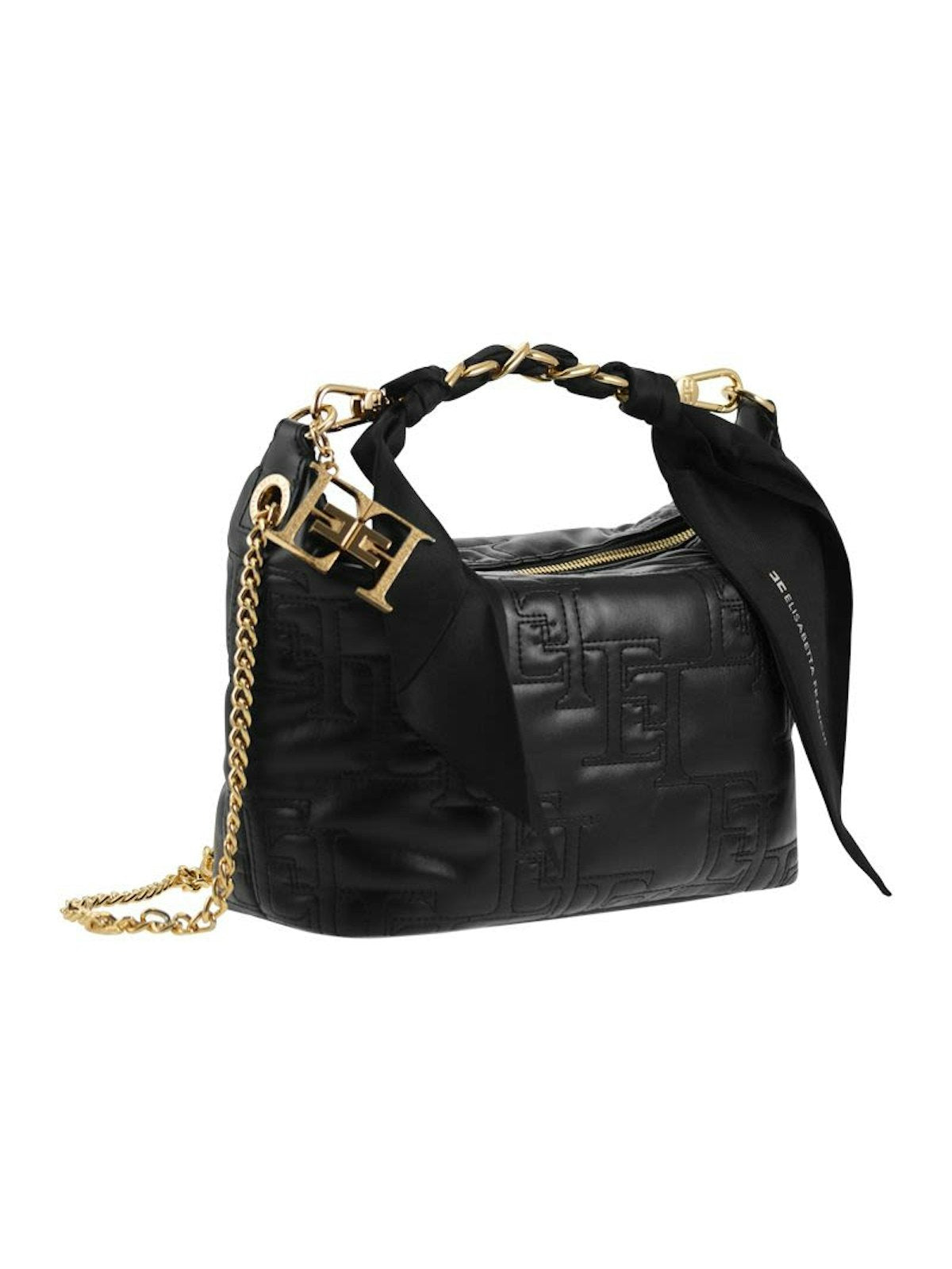 110 ELISABETTA FRANCHI SMALL HOBO WITH FOULARD CHAIN