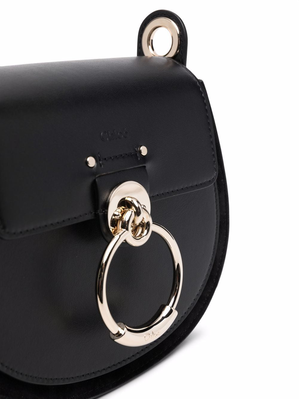 001 CHLOÉ CROSSBODY S BLACK GOLDEN LOGO BUCKLE