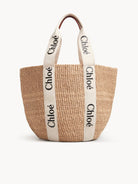 101 CHLOÉ  WOODY LARGE BASKET BAG WITH WHITE RIBBON