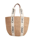 101 CHLOÉ  WOODY LARGE BASKET BAG WITH WHITE RIBBON