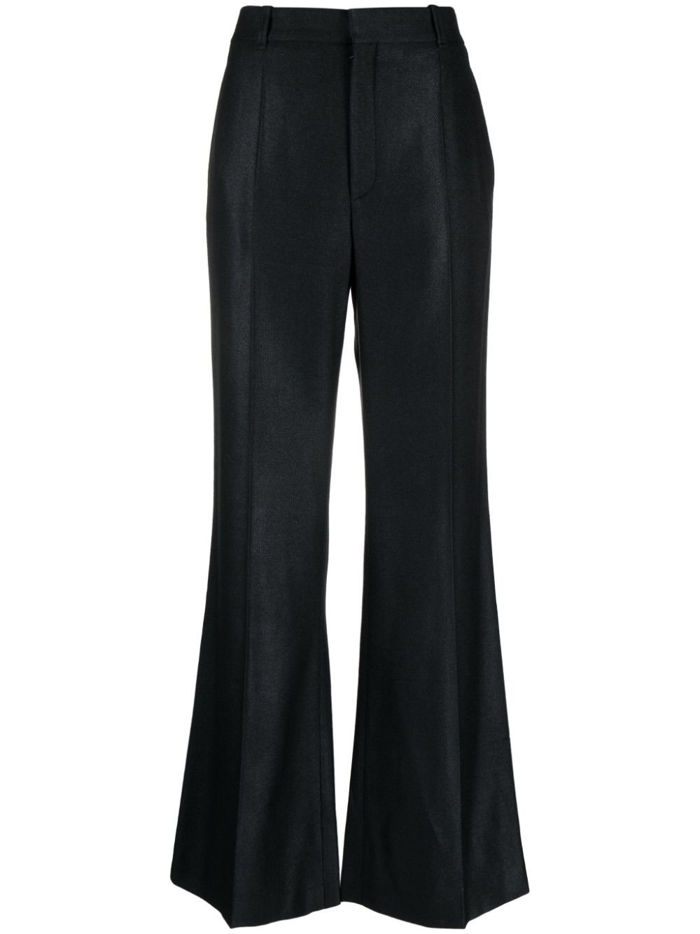 065001 CHLOÉ WOOL AND SILK BLEND FLARED LEG TROUSERS