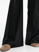 065001 CHLOÉ WOOL AND SILK BLEND FLARED LEG TROUSERS