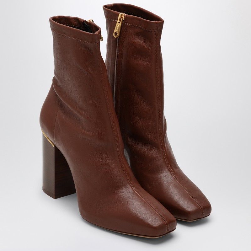 246 CHLOÉ  COGNAC-COLOURED AMBRE ANKLE BOOT