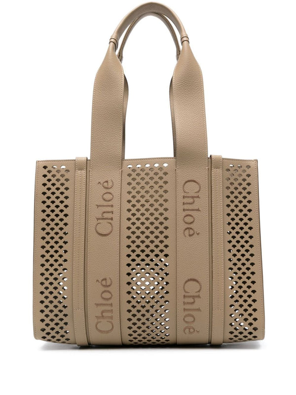 20G CHLOÉ WOODY LEATHER MEDIUM TOTE