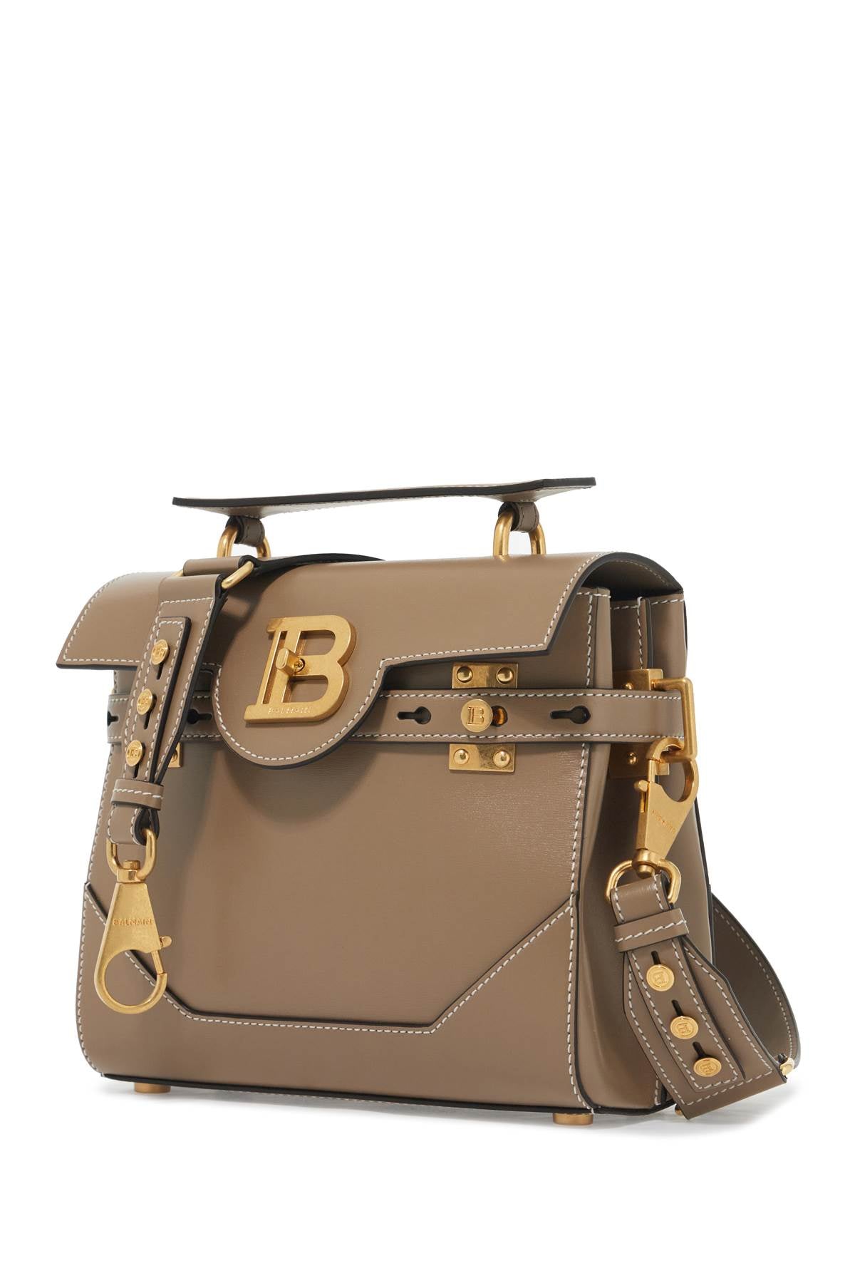 8AG BALMAIN BUZZ 23 TAUPE BAG GOLDEN LOGO