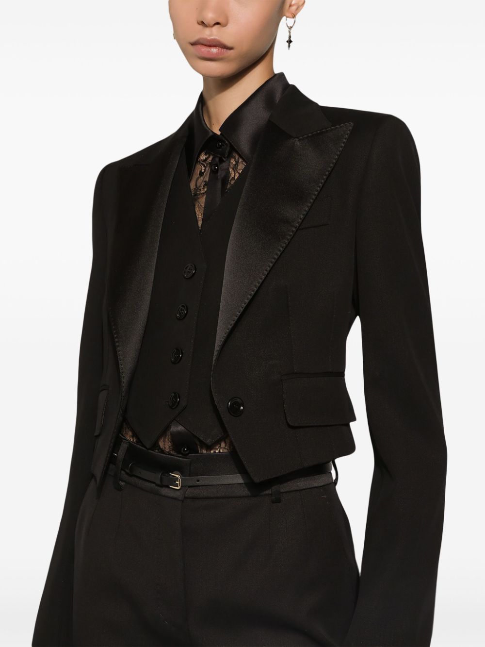 FU28JN0000 DOLCE & GABBANA GABARDINE CROPPED JACKET