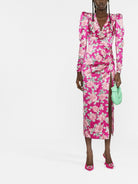 1709 ALESSANDRA RICH SILK DRAPED DRESS