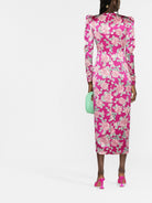 1709 ALESSANDRA RICH SILK DRAPED DRESS