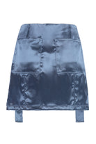 F1KE5 FENDI  BLUE SATIN SKIRT