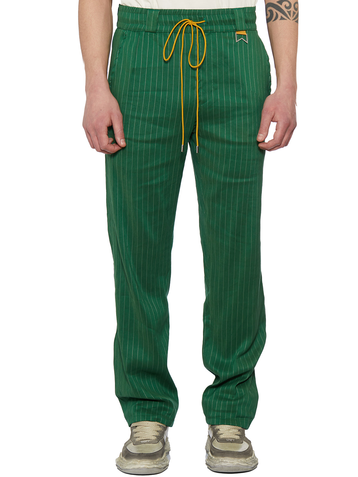 Green RHUDE PANTALONE IN MISTO LINO