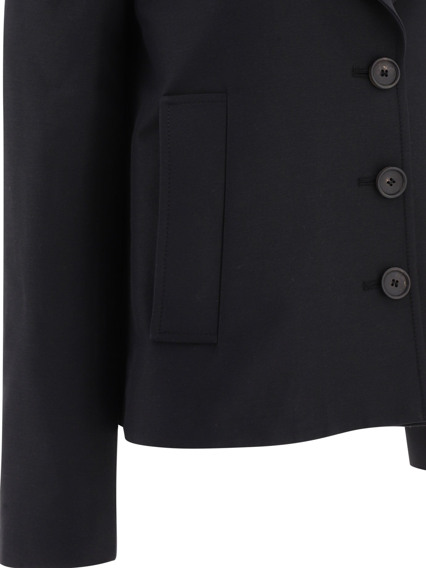 Black MARNI A-LINE CADY JACKET WITH BACK PLEAT