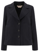 Black MARNI A-LINE CADY JACKET WITH BACK PLEAT