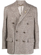 15480 GOLDEN GOOSE DOUBLE BREASTED CHEVRON WOOL BLAZER.