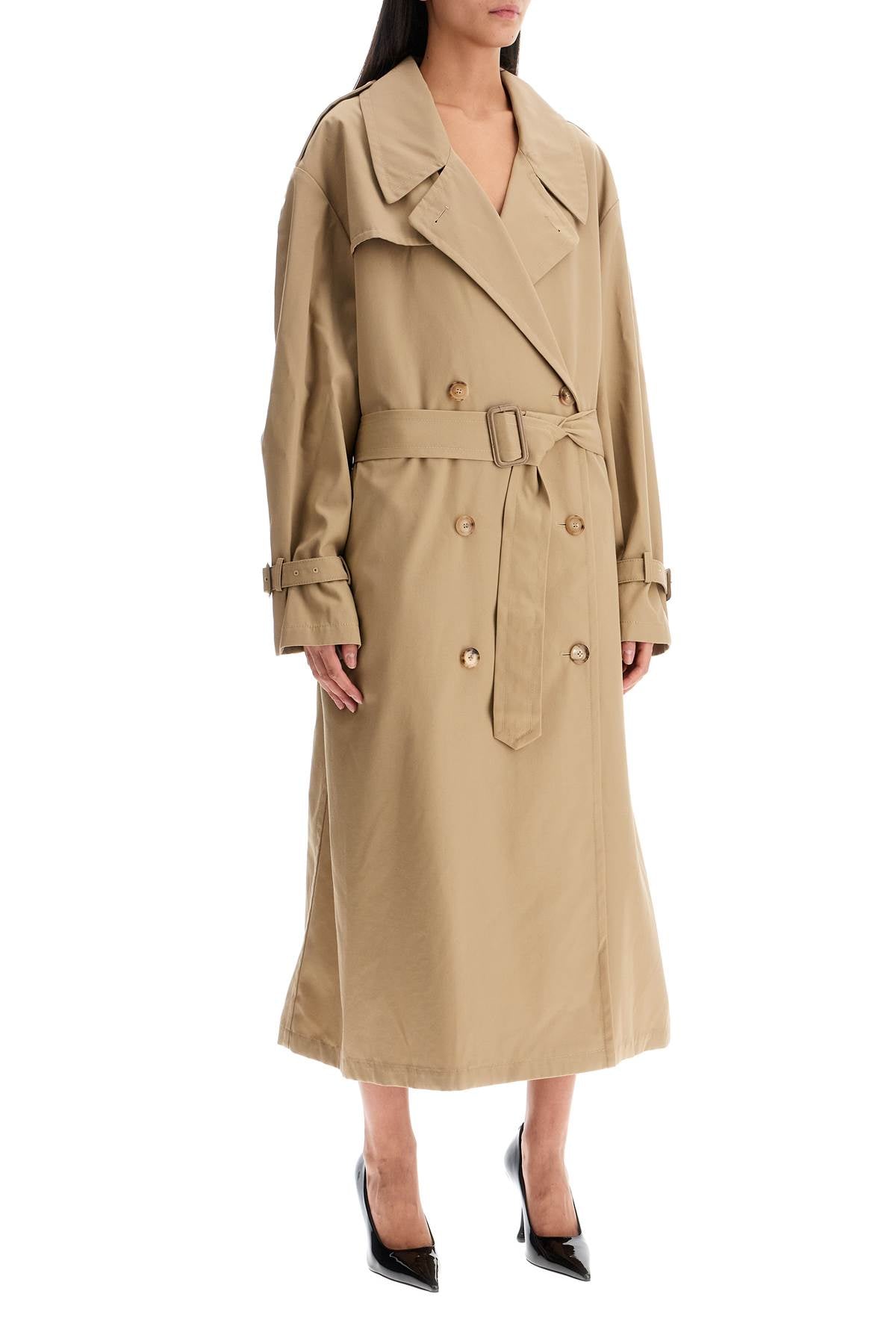 0081 MOSCHINO COUTURE DOUBLE-BREASTED TRENCH COAT WITH