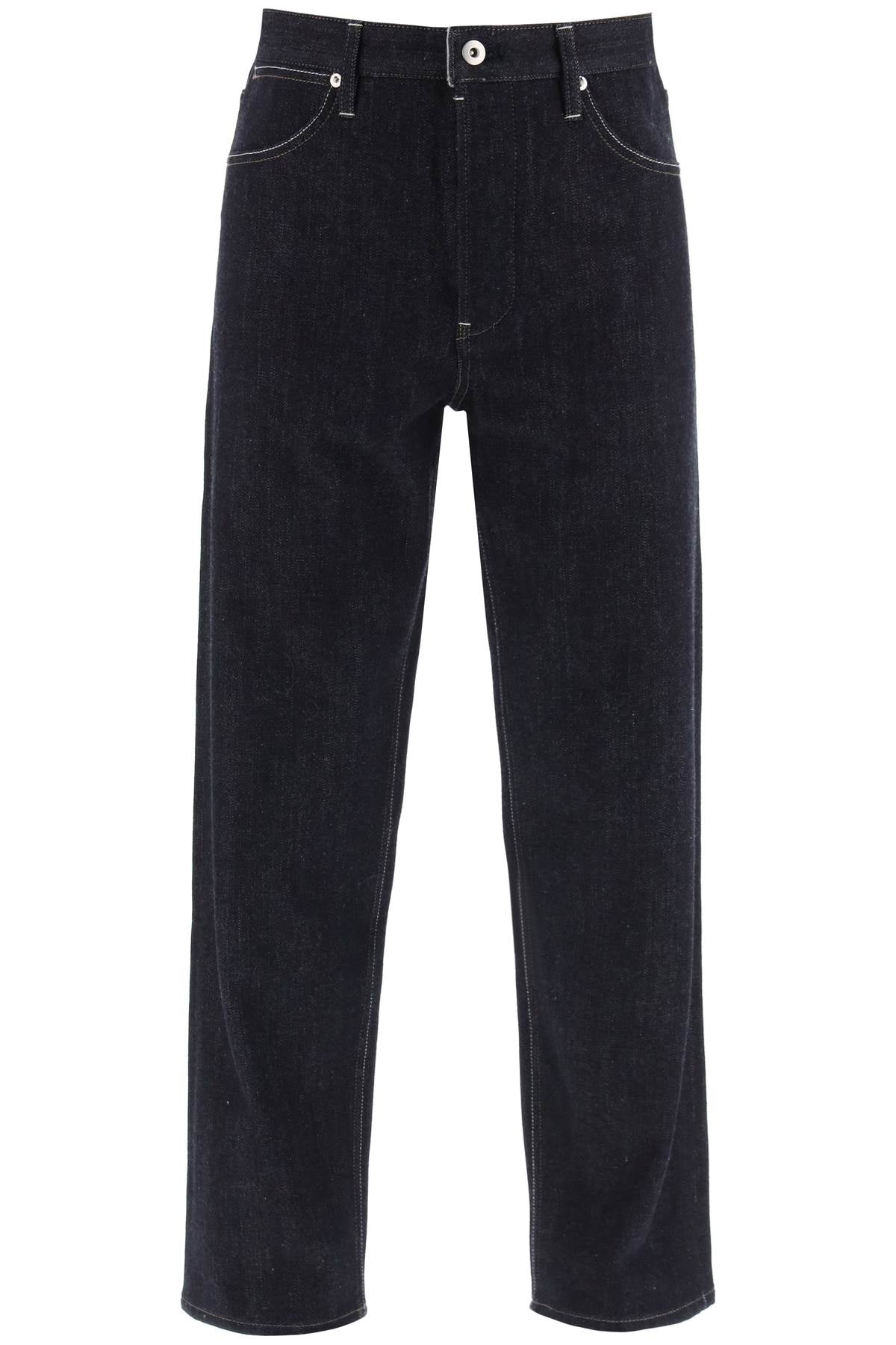 BLUE JIL SANDER BRUSHED-BACK STRAIGHT JEANS (J47KA0003J46569) – LOZURI