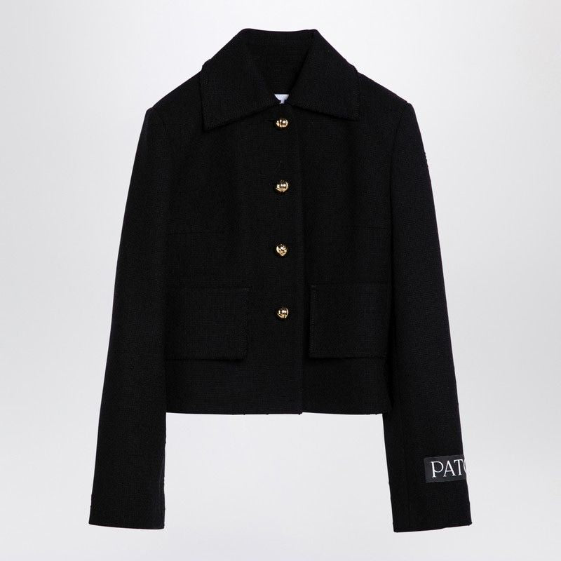 999B PATOU  BLACK WOOL-BLEND SHORT JACKET