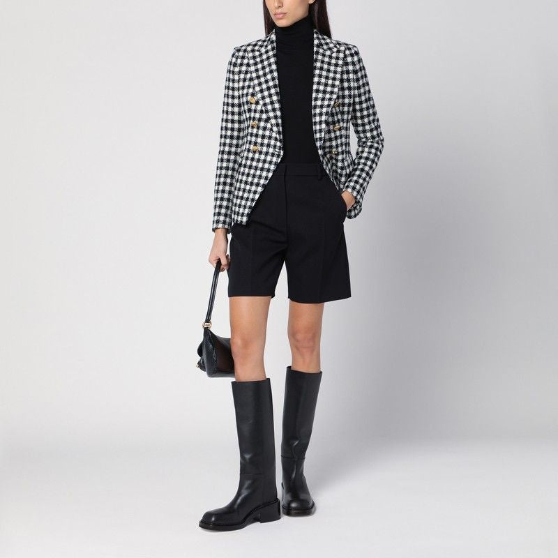 MULTICOLOR TAGLIATORE BLACK/WHITE DOUBLE-BREASTED CHECKED JACKET  (J_ALICYA10B280010)