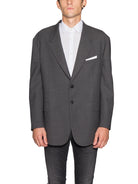 Grey melange NEIL BARRETT OVERSIZE WOOL JACKET