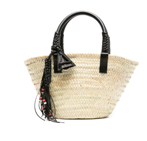 MAT0016110 ALANUI INTERWOVEN RAFFIA BAG WITH TASSEL CHARM