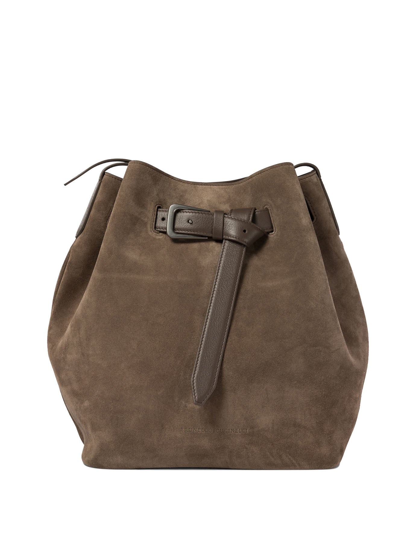 Brown BRUNELLO CUCINELLI "BUCKLE" BUCKET BAG