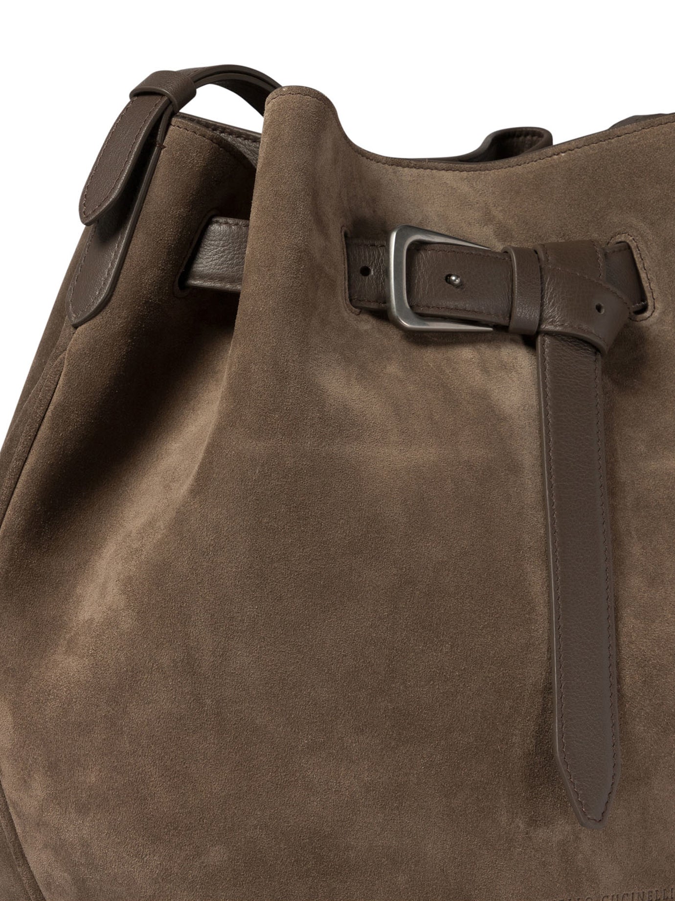 Brown BRUNELLO CUCINELLI "BUCKLE" BUCKET BAG